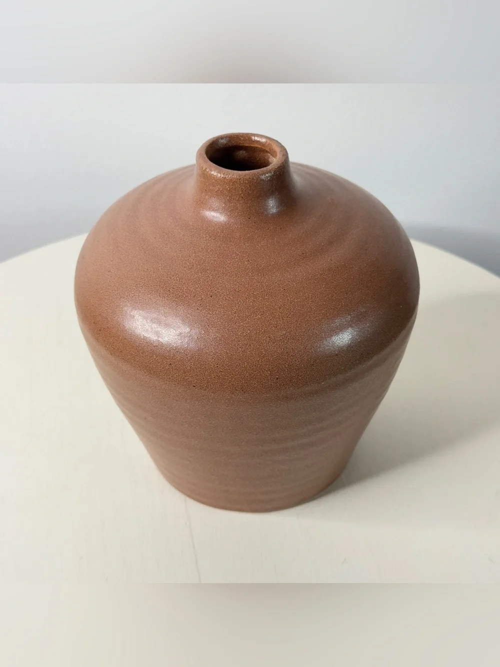Brown Ceramic Moon Jar Vase